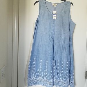 Eyelet-Hem Fit & Flare Dress